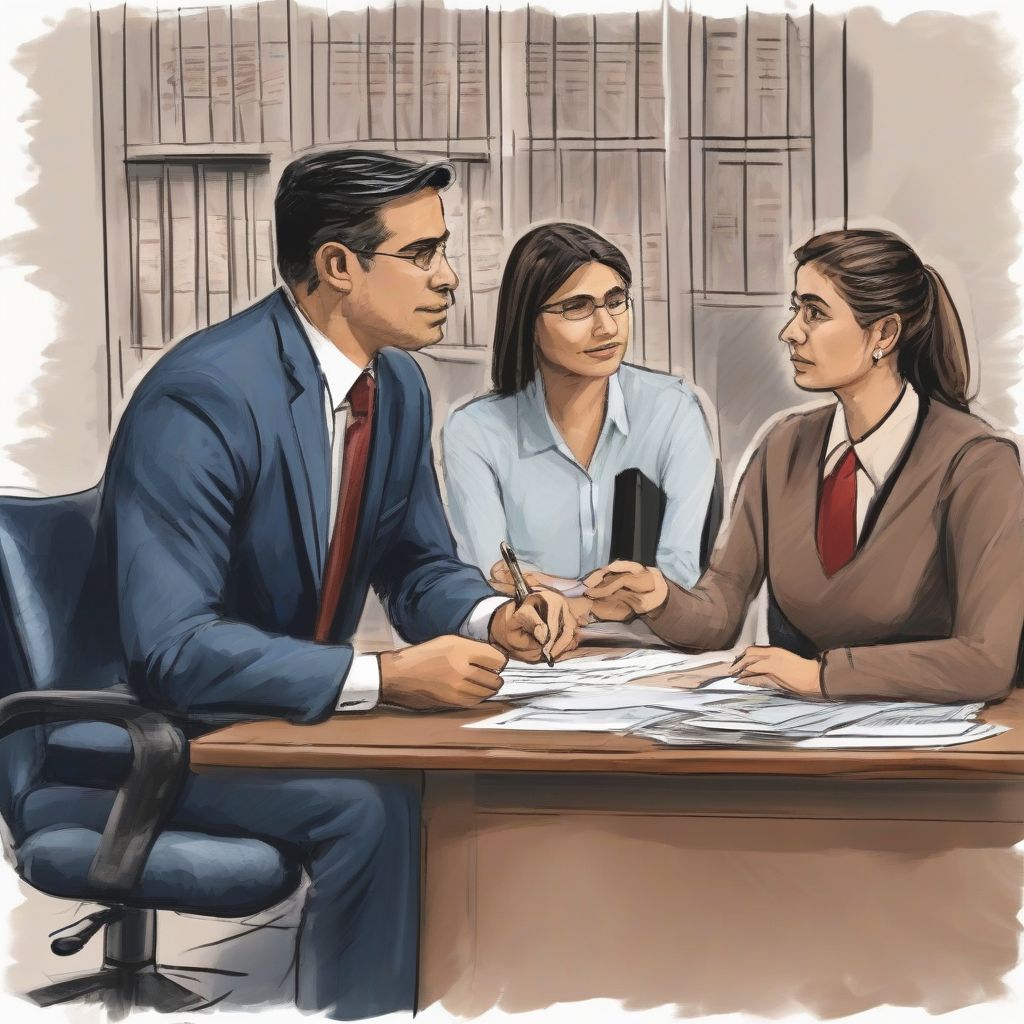 Immigration lawyer discussing legal options with client