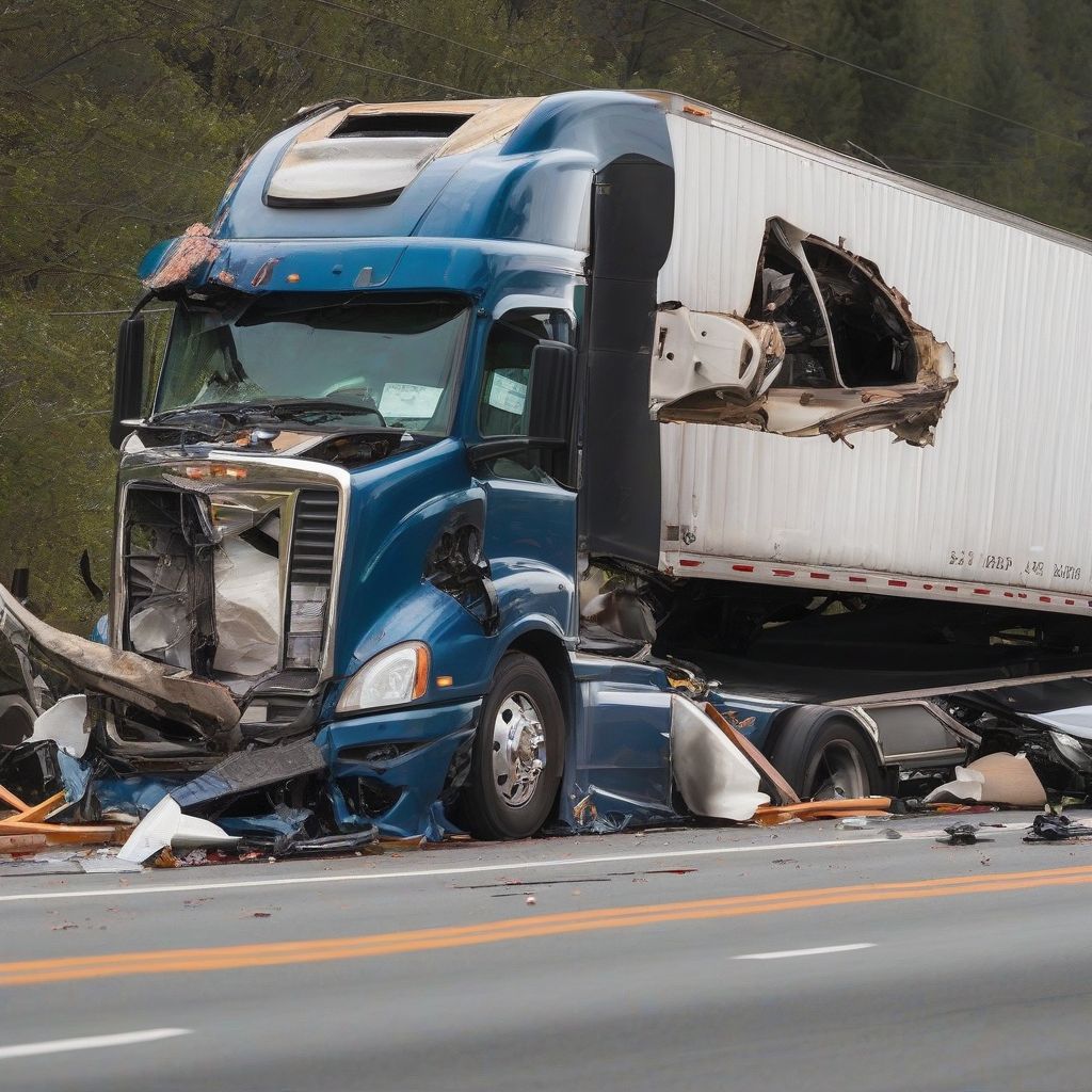 Scene of a truck accident